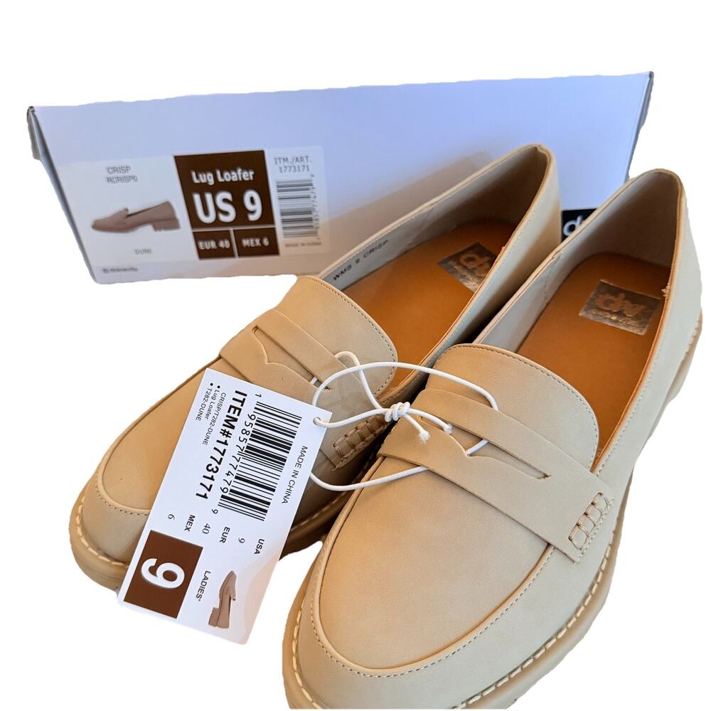 NEW DV Dolce Vita Womens Lug Penny Loafers Shoes Dune Sz 9 NIB Nordstrom